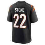 Choea C.Bengals #22 Geno Stone Black Game Jersey