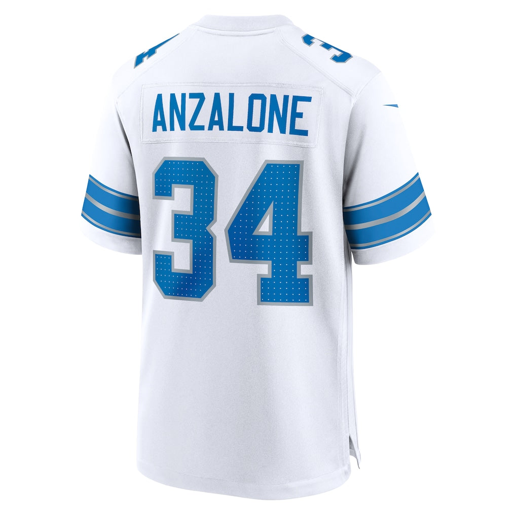 Choea D.Lions #34 Alex Anzalone White Game Jersey
