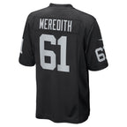 Choea LV.Raiders #61 Jordan Meredith Black Game Player Jersey