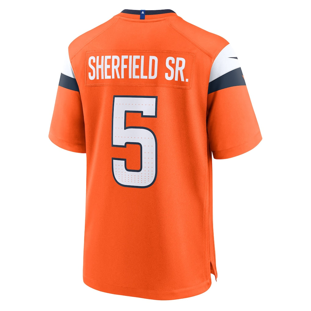 Choea D.Broncos #5 Trent Sherfield Sr. Orange Team Game Jersey