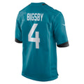 Choea J.Jaguars #4 Tank Bigsby Teal Game Jersey