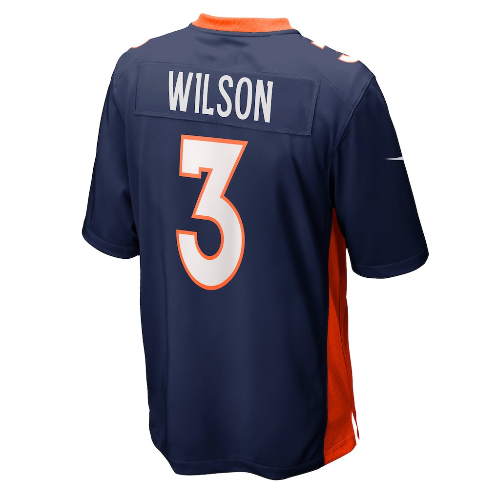 Choea D.Broncos #3 Russell Wilson Navy Alternate Game Jersey