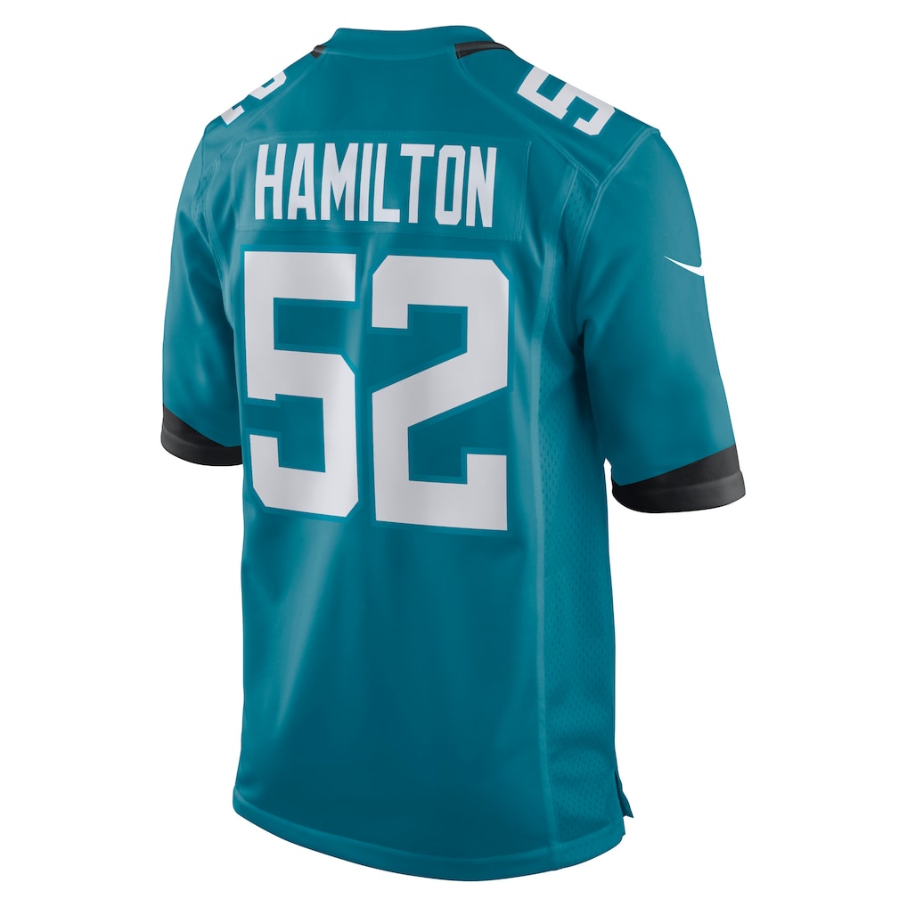 Choea J.Jaguars #52 DaVon Hamilton Teal Team Game Jersey