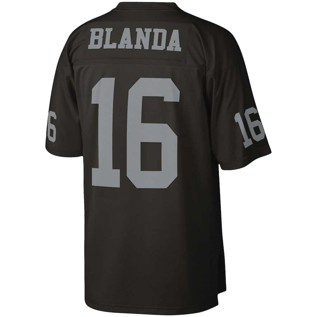 Choea LV.Raiders #16 George Blanda Mitchell & Ness Black Legacy Replica Jersey