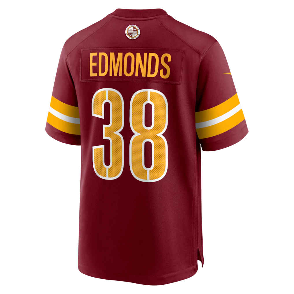 Choea W.Commanders #38 Chase Edmonds Burgundy Team Game Jersey