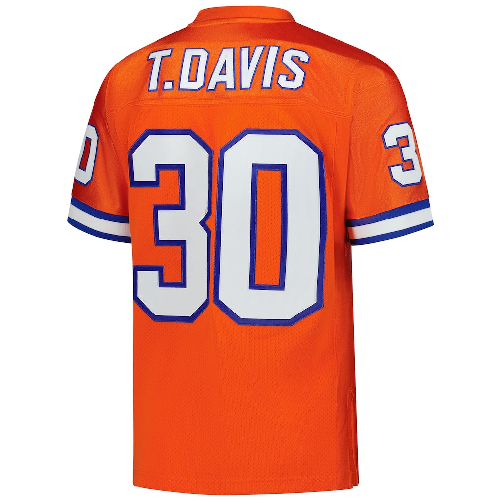 Choea D.Broncos #30 Terrell Davis Mitchell & Ness Orange 1995 Authentic Throwback Retired Player Jersey
