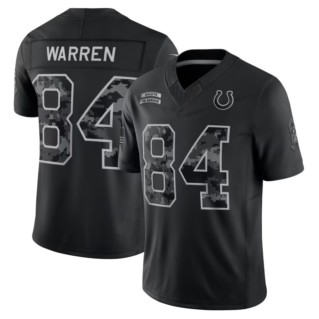 Choea IN.Colts #84 Tyler Warren Player Black Limited 2026 Salute to Service Home Game Stitched Jerseys