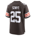 Choea C.Browns #25 Andre Szmyt Brown Team Game Jersey