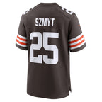 Choea C.Browns #25 Andre Szmyt Brown Team Game Jersey