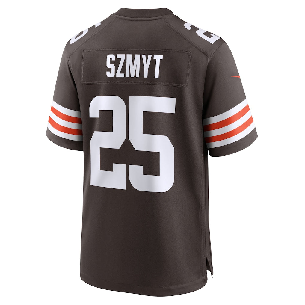 Choea C.Browns #25 Andre Szmyt Brown Team Game Jersey