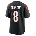 Choea C.Bengals #8 Ryan Rehkow Black Game Jersey