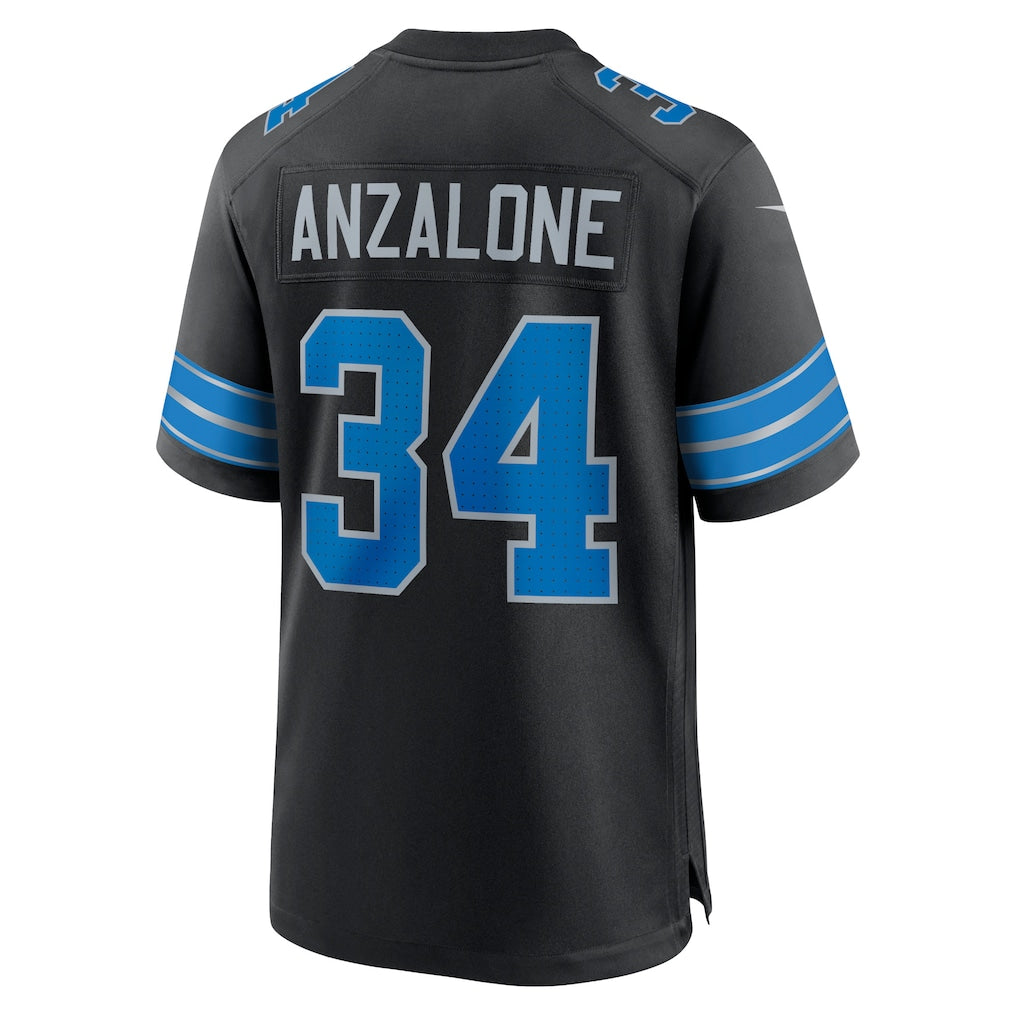 Choea D.Lions #34 Alex Anzalone Black 2nd Alternate Game Jersey