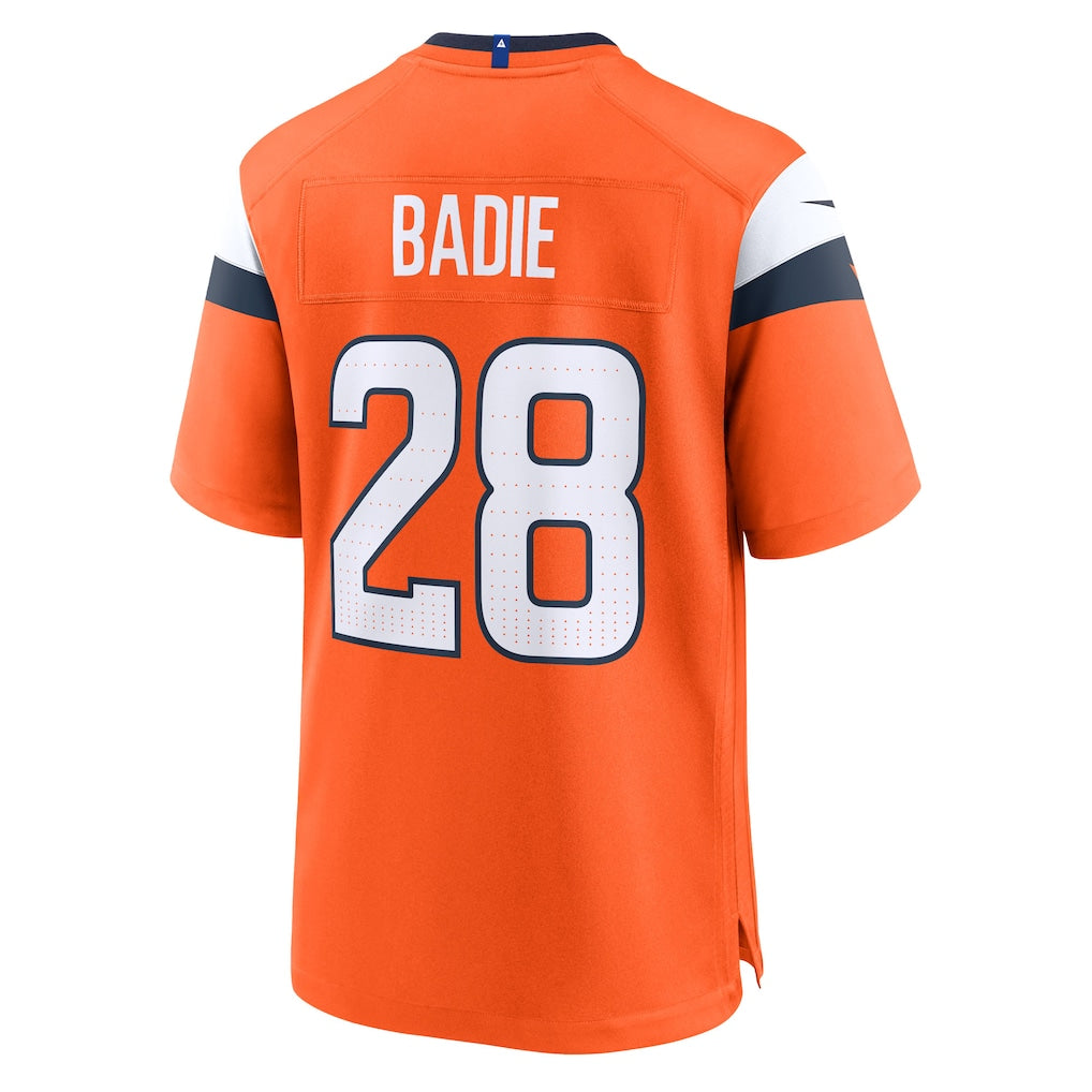 Choea D.Broncos #28 Tyler Badie Orange Team Game Jersey