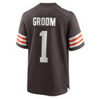 Choea C.Browns #1 Groom Brown Game Jersey