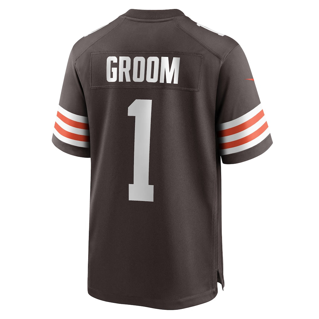 Choea C.Browns #1 Groom Brown Game Jersey