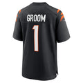Choea C.Bengals #1 Groom Black Game Jersey