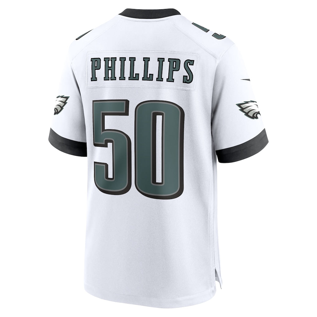 Choea P.Eagles #50 Jaelan Phillips White Game Jersey