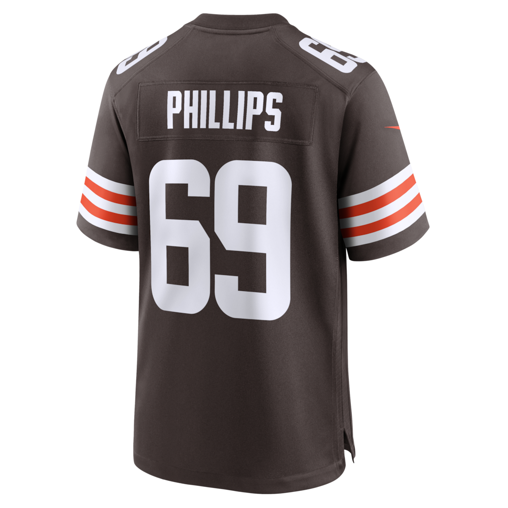 Choea C.Browns #69 Tyre Phillips Brown Team Game Jersey