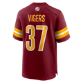 Choea W.Commanders #37 Car'lin Vigers Burgundy Team Game Jersey