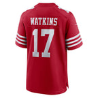 Choea SF.49ers #17 Jordan Watkins Scarlet Team Game Jersey