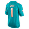 Choea M.Dolphins #1 Groom Aqua Game Jersey