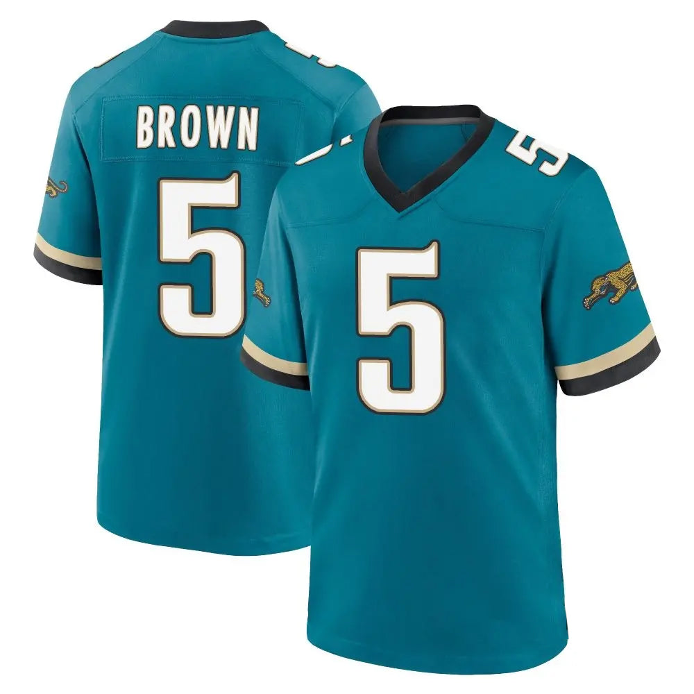 Choea J.Jaguars #5 Dyami Brown Teal Team Game Jersey