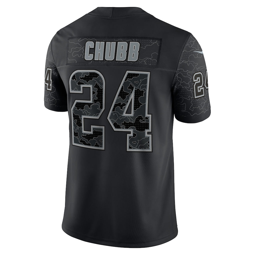 Choea C.Browns #24 Nick Chubb Black RFLCTV Limited Jersey