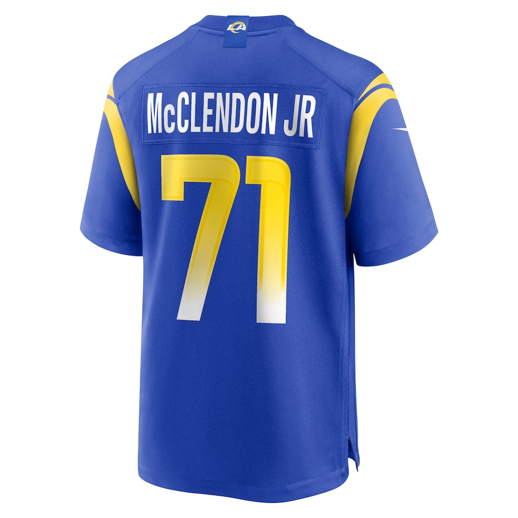 Choea LA.Rams #71 Warren McClendon Jr. Royal Team Game Jersey
