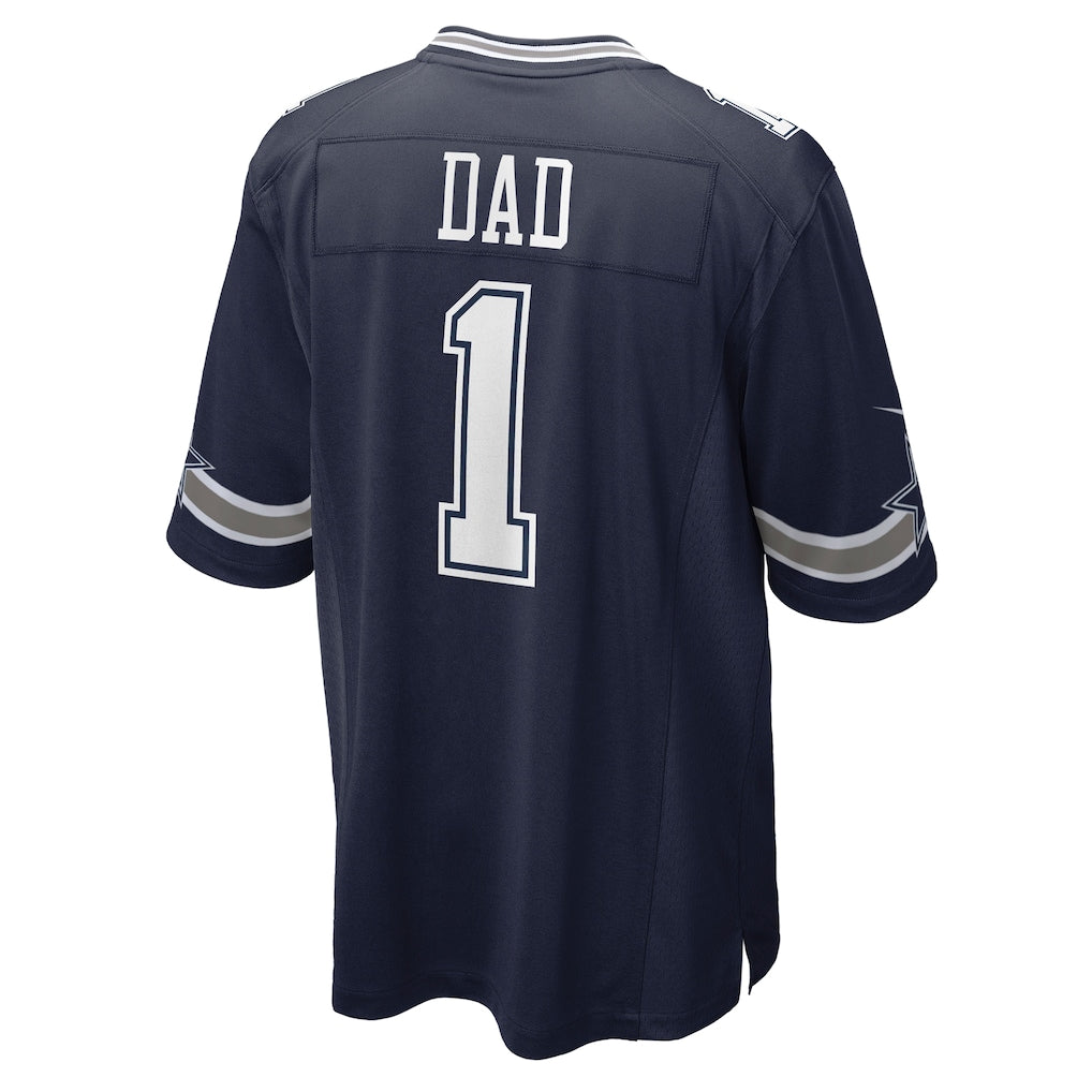 Choea D.Cowboys #1 Dad Navy Game Jersey