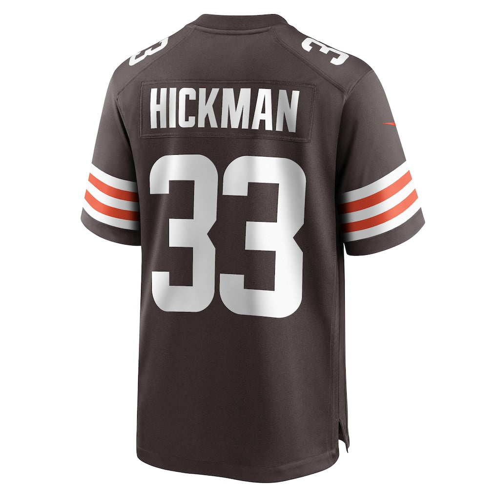 Choea C.Browns #33 Ronnie Hickman Brown Team Game Jersey