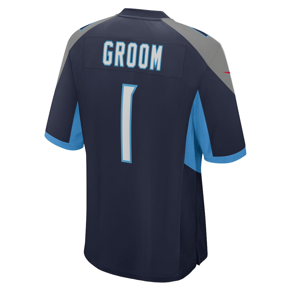Choea T.Titans #1 Groom Navy Game Jersey