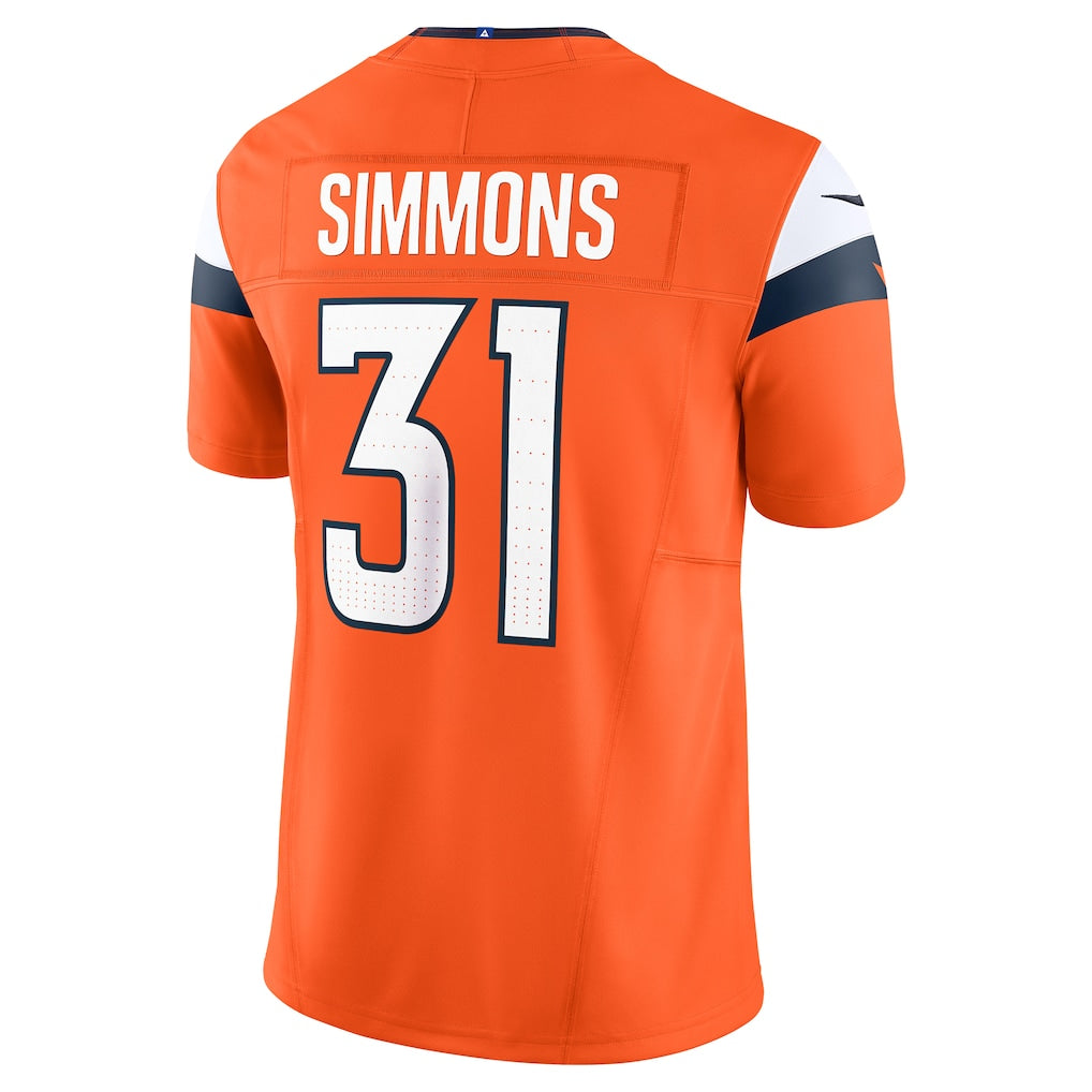 Choea D.Broncos #31 Justin Simmons Orange Vapor F.U.S.E. Limited Jersey