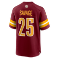 Choea W.Commanders #25 Darnell Savage Burgundy Team Game Jersey