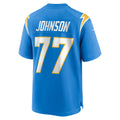 Choea LA.Chargers #77 Zion Johnson Powder Blue Player Game Jersey