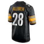 Choea P.Steelers #28 Miles Killebrew Black Game Jersey
