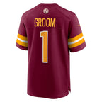 Choea W.Commanders #1 Groom Burgundy Game Jersey