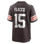 Choea C.Browns #15 Joe Flacco Brown Team Game Jersey