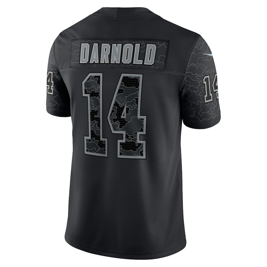 Choea C.Panthers #14 Sam Darnold Black RFLCTV Limited Jersey