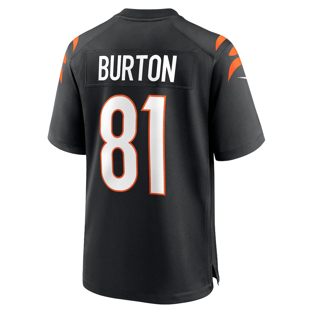 Choea C.Bengals #81 Jermaine Burton Black Team Game Jersey