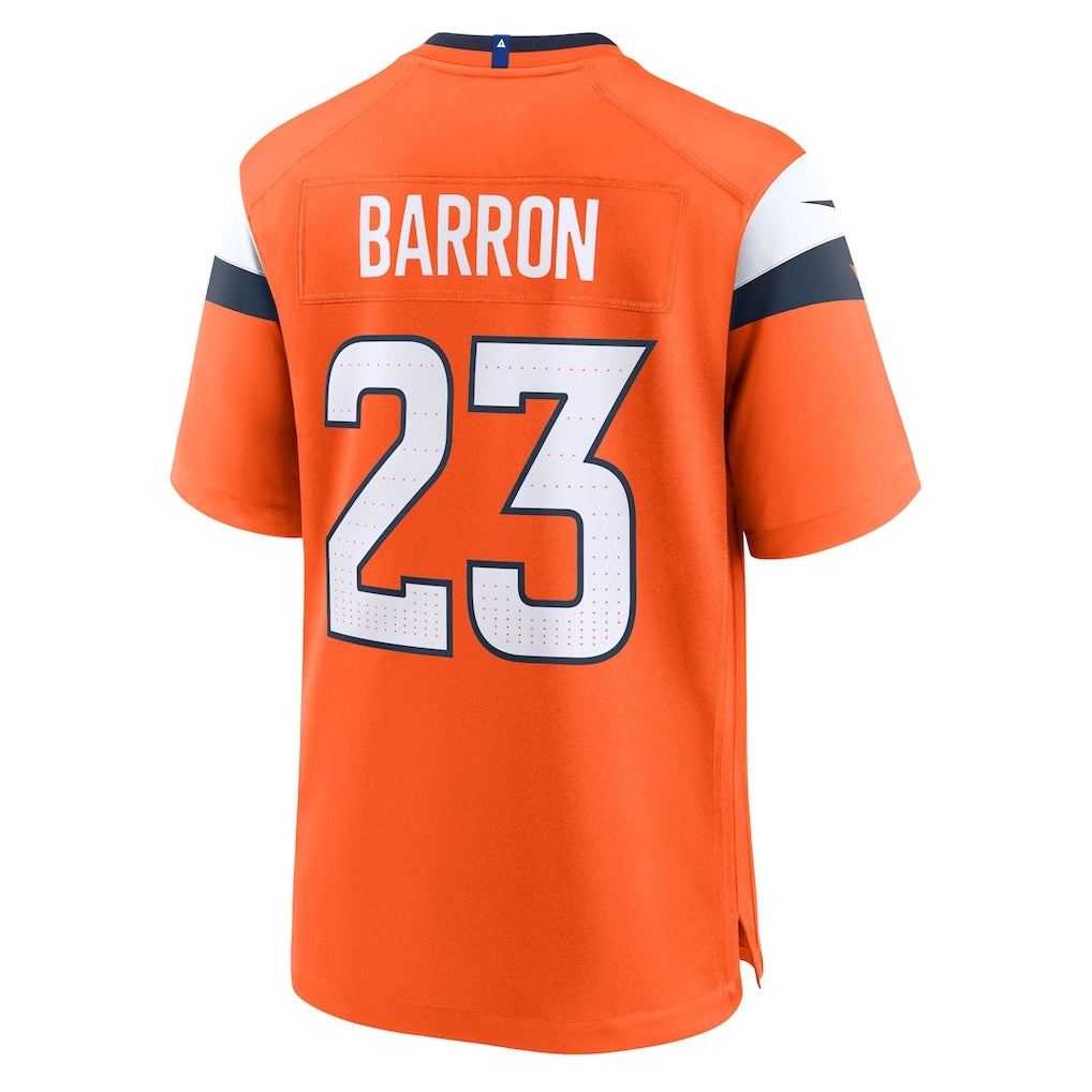 Choea D.Broncos #23 Jahdae Barron Orange Team Game Jersey