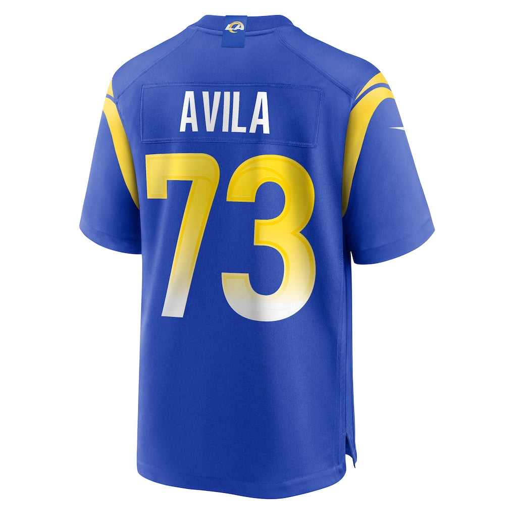 Choea LA.Rams #73 Steve Avila Royal Home Game Jersey