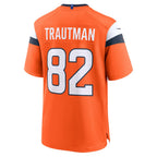 Choea D.Broncos #82 Adam Trautman Orange Team Game Jersey