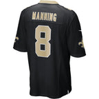 Choea NO.Saints #8 Archie Manning Black Game Retired Player Jersey