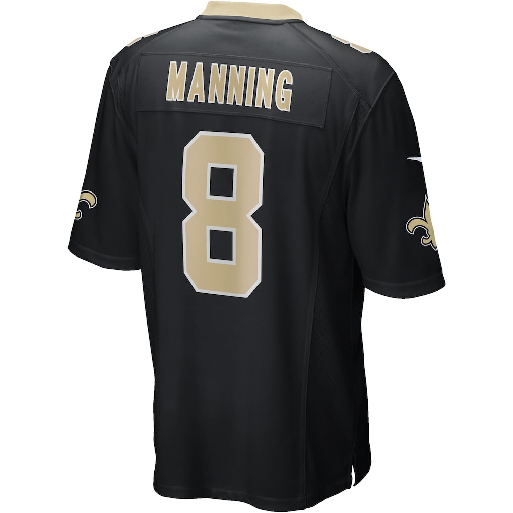 Choea NO.Saints #8 Archie Manning Black Game Retired Player Jersey