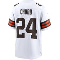 Choea C.Browns #24 Nick Chubb White Game Jersey