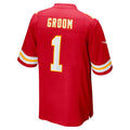 Choea KC.Chiefs #1 Groom Red Game Jersey