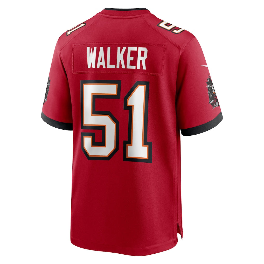Choea TB.Buccaneers #51 David Walker Red Team Game Jersey