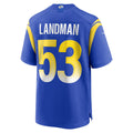 Choea LA.Rams #53 Nate Landman Royal Team Game Jersey
