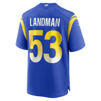 Choea LA.Rams #53 Nate Landman Royal Team Game Jersey