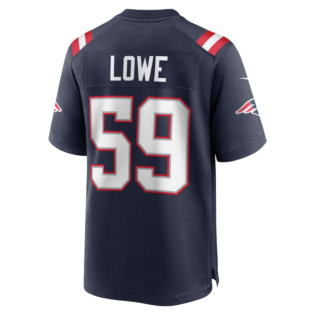 Choea NE.Patriots #59 Vederian Lowe Navy Game Retired Player Jersey